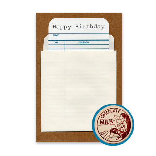 Vintage Library Card Birthday