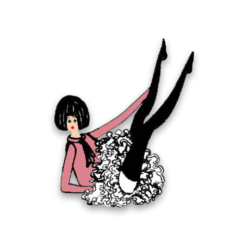 Miss Rouge Vintage Themed Sticker