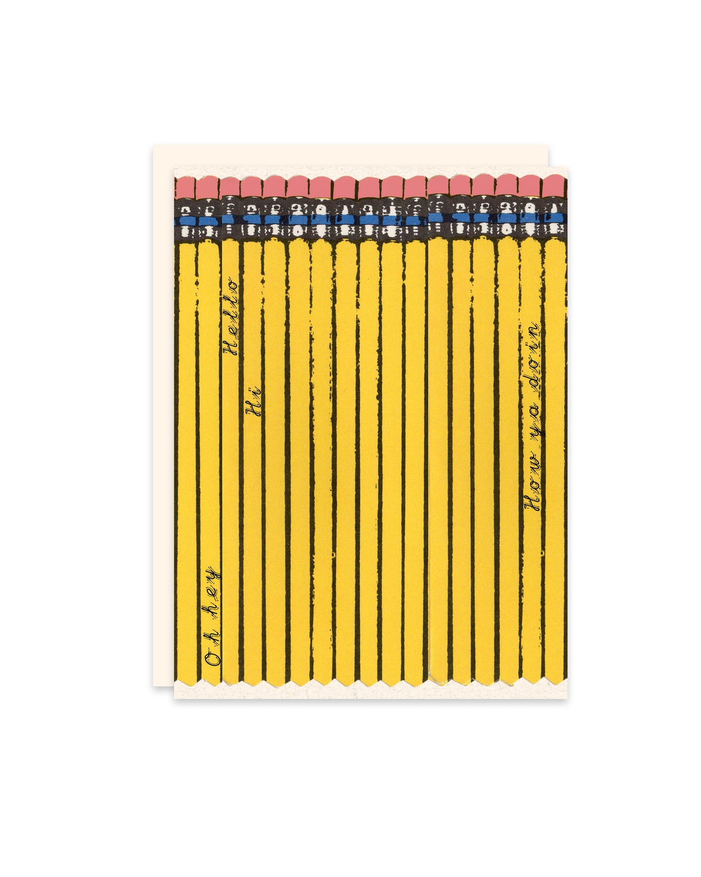 I Love Pencils Hello Hi Blank Greeting Card