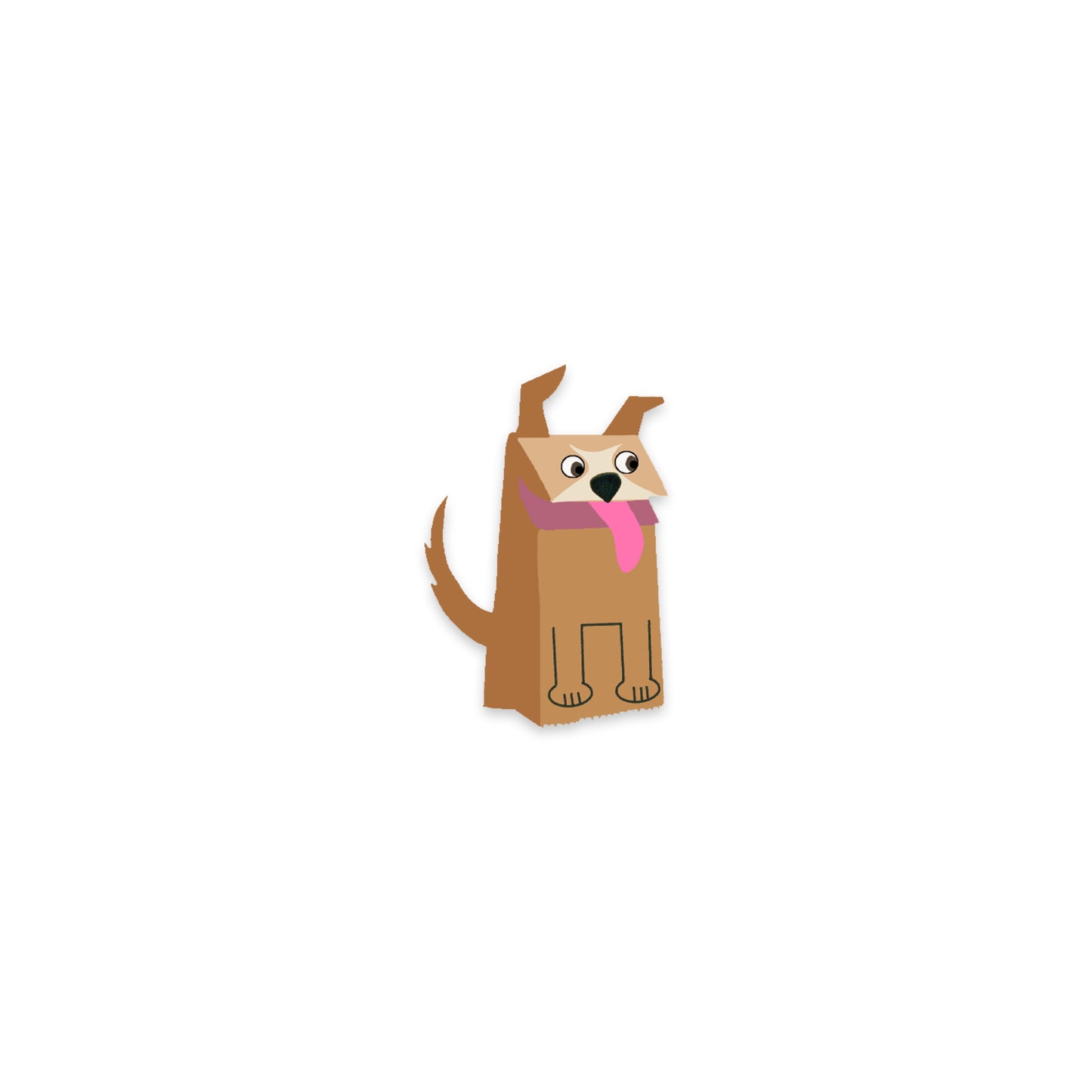 Doggo Puppet Sticker - Brown Pup