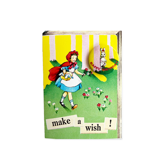 Little Red Riding Hood Birthday Card with Button