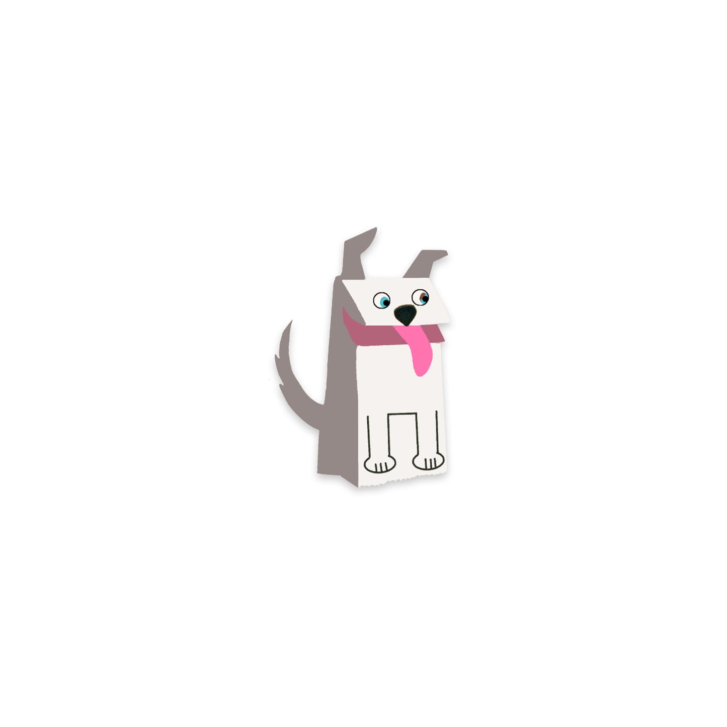 Doggo Puppet Sticker - White Husky