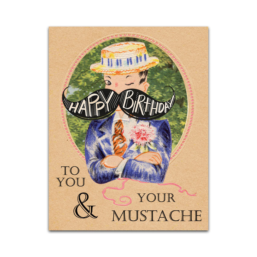 Mr. Mustache Birthday Card