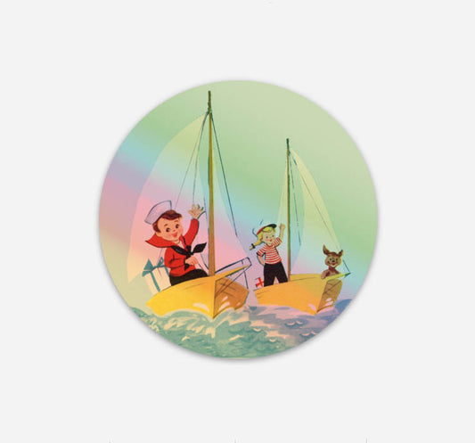 Sailing Ship Holographic Sticker