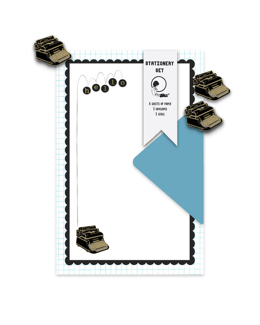 Typewriter Stationery Set - H E L L O