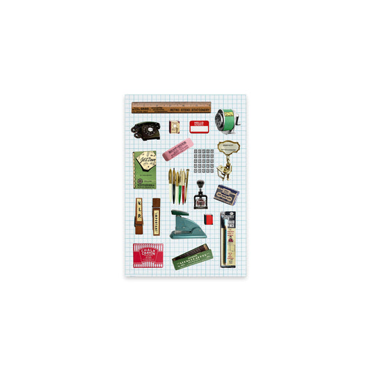 Vintage Office Supplies Sticker Sheet
