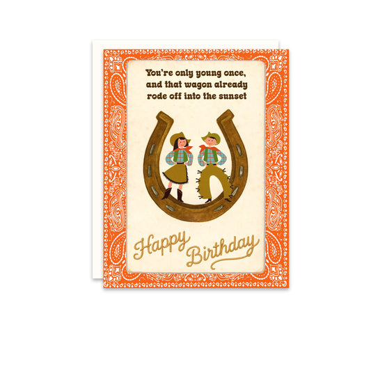 Western Cowboy Cowgirl Funny Birthday Card