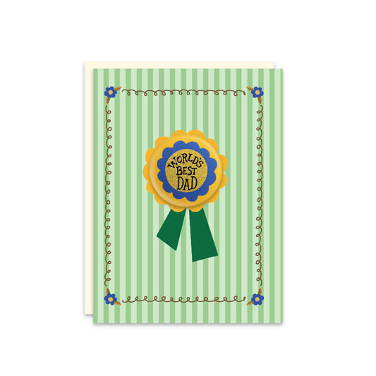 World's Best Dad - Blank card with button
