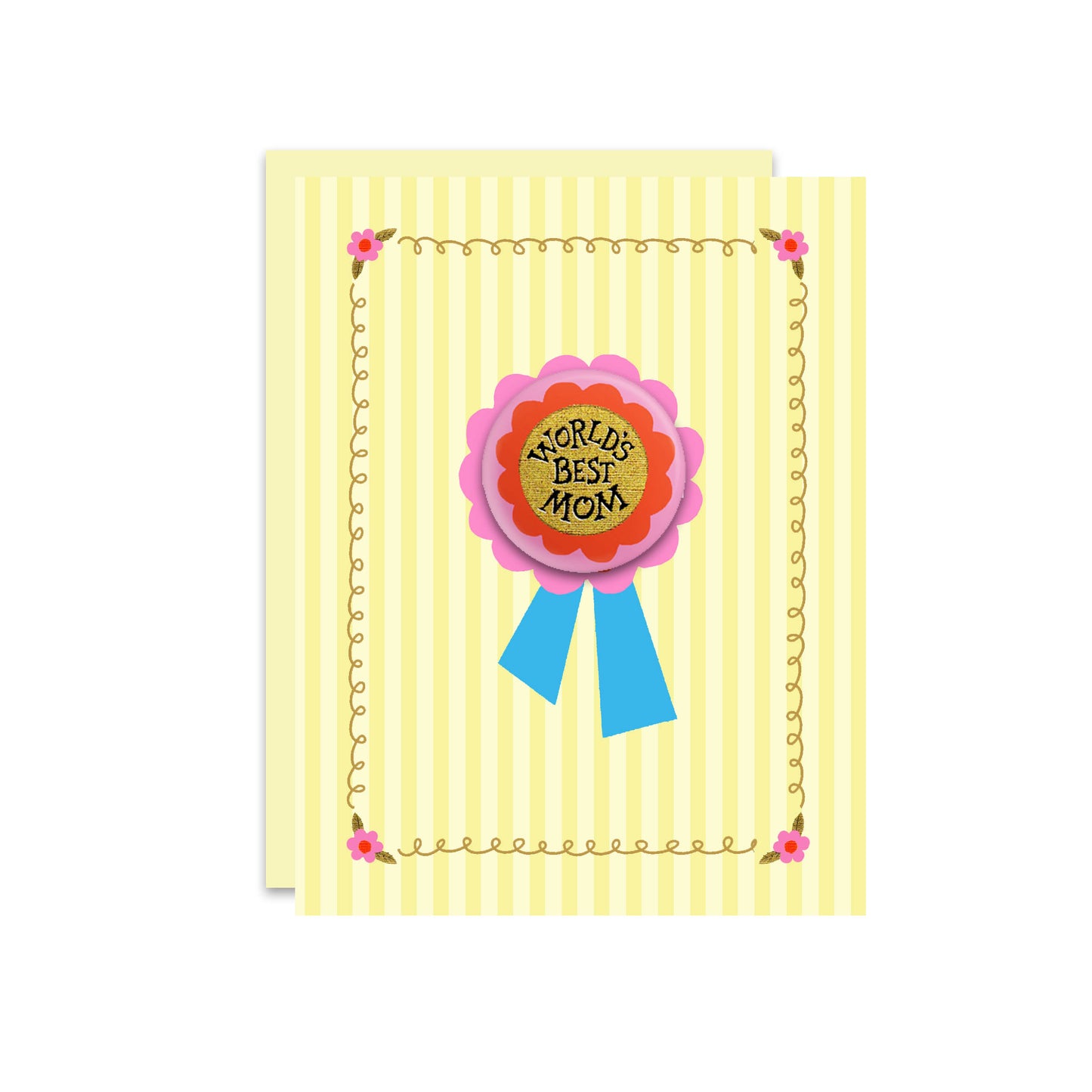 World's Best Mom - Blank card with button