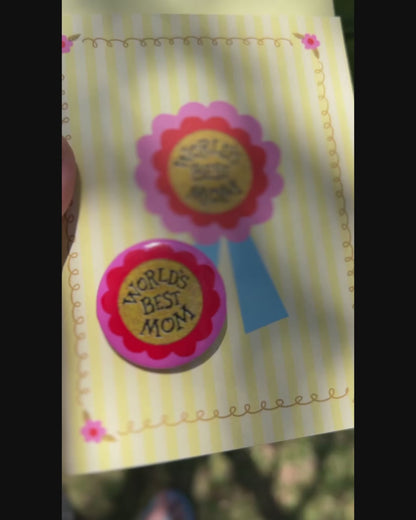 World's Best Mom - Blank card with button
